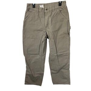 Carhartt Mens Dungaree Fit Work Pants 33x32 B11DES Tan 100% Cotton Durable Const